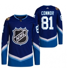 Men Winnipeg Jets 81 Kyle Connor 2022 All Star Blue Stitched Jersey