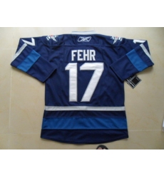 nhl winnipeg jets #17 fehr blue 2011 new