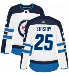 Womens Adidas Winnipeg Jets 25 Paul Stastny Authentic White Away NHL Jersey 