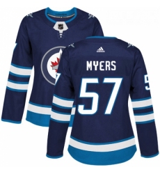 Womens Adidas Winnipeg Jets 57 Tyler Myers Premier Navy Blue Home NHL Jersey 