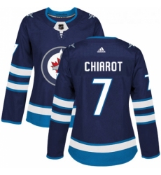 Womens Adidas Winnipeg Jets 7 Ben Chiarot Authentic Navy Blue Home NHL Jersey 