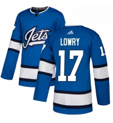 Youth Adidas Winnipeg Jets 17 Adam Lowry Authentic Blue Alternate NHL Jersey 
