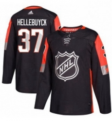 Youth Adidas Winnipeg Jets 37 Connor Hellebuyck Authentic Black 2018 All Star Central Division NHL Jersey 