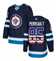 Youth Adidas Winnipeg Jets 85 Mathieu Perreault Authentic Navy Blue USA Flag Fashion NHL Jersey 