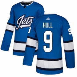 Youth Adidas Winnipeg Jets 9 Bobby Hull Authentic Blue Alternate NHL Jersey 