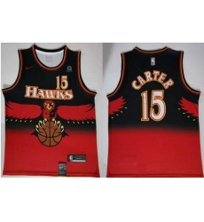 Men Atlanta Hawks Hawks 15 Vince Carter Red Nike Throwback S