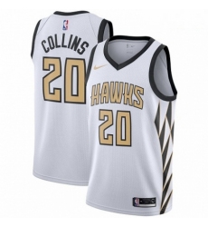 Mens Nike Atlanta Hawks 20 John Collins Swingman White NBA Jersey City Edition 