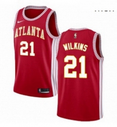 Mens Nike Atlanta Hawks 21 Dominique Wilkins Authentic Red NBA Jersey Statement Edition