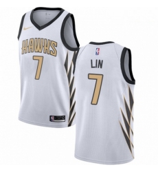 Mens Nike Atlanta Hawks 7 Jeremy Lin Swingman White NBA Jersey City Edition 