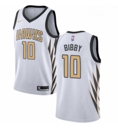 Youth Nike Atlanta Hawks 10 Mike Bibby Swingman White NBA Jersey City Edition