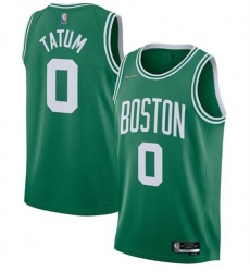 Men Boston Celtics 0 Jayson Tatum 75th Anniversary 2021 Green Stitched Basketball Jersey