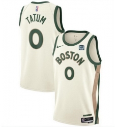 Men Boston Celtics 0 Jayson Tatum White 2023 24 City Edition Stitched Basketball Jersey