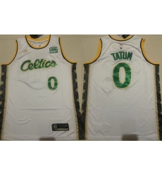 Men Boston Celtics 0 Jayson Tatum White Stitched Basketball Jersey
