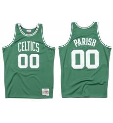 Men Boston Celtics 00 Robert Parish Green 1985 86 Throwback Stitched Jersey