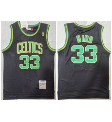 Men Boston Celtics 33 Larry Bird Black Throwback Stitched Jersey