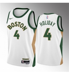 Men Boston Celtics 4 Jrue Holiday White 2023 24 City Edition Stitched Basketball Jersey
