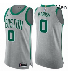 Mens Nike Boston Celtics 0 Robert Parish Authentic Gray NBA Jersey City Edition 