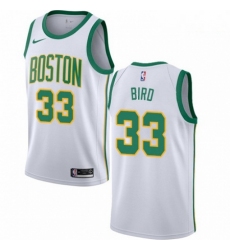 Mens Nike Boston Celtics 33 Larry Bird Swingman White NBA Jersey City Edition