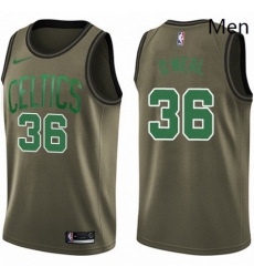 Mens Nike Boston Celtics 36 Shaquille ONeal Swingman Green Salute to Service NBA Jersey 