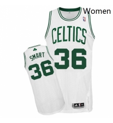 Womens Adidas Boston Celtics 36 Marcus Smart Authentic White Home NBA Jersey