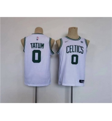 Youth Boston Celtics 0 Jayson Tatum White Stitched Jersey