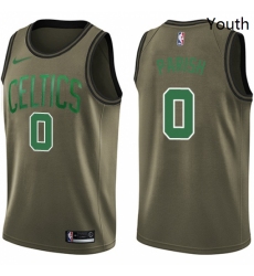 Youth Nike Boston Celtics 0 Robert Parish Swingman Green Salute to Service NBA Jersey 