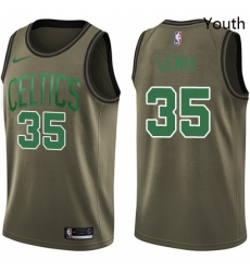 Youth Nike Boston Celtics 35 Reggie Lewis Swingman Green Salute to Service NBA Jersey 