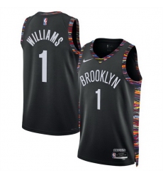 Men Brooklyn Nets 1 Ziaire Williams Black 2025 26 City Edition Stitched Basketball Jersey