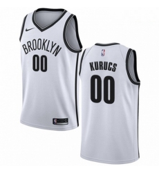 Mens Nike Brooklyn Nets 00 Rodions Kurucs Swingman White NBA Jersey Association Edition 