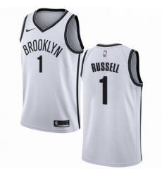 Mens Nike Brooklyn Nets 1 DAngelo Russell Swingman White NBA Jersey Association Edition