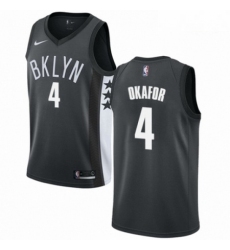 Mens Nike Brooklyn Nets 4 Jahlil Okafor Swingman Gray NBA Jersey Statement Edition 