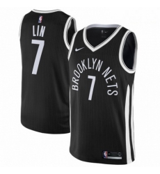 Mens Nike Brooklyn Nets 7 Jeremy Lin Swingman Black NBA Jersey City Edition