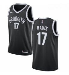 Womens Nike Brooklyn Nets 17 Ed Davis Swingman Black NBA Jersey Icon Edition 