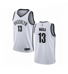 Youth Brooklyn Nets 13 Dzanan Musa Swingman White Basketball Jersey Association Edition 