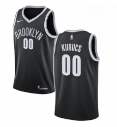 Youth Nike Brooklyn Nets 00 Rodions Kurucs Swingman Black NBA Jersey Icon Edition 