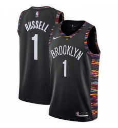 Youth Nike Brooklyn Nets 1 DAngelo Russell Swingman Black NBA Jersey 2018 19 City Edition