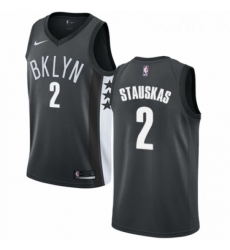 Youth Nike Brooklyn Nets 2 Nik Stauskas Swingman Gray NBA Jersey Statement Edition 