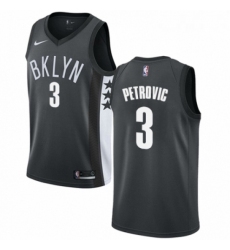 Youth Nike Brooklyn Nets 3 Drazen Petrovic Swingman Gray NBA Jersey Statement Edition