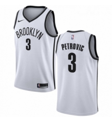 Youth Nike Brooklyn Nets 3 Drazen Petrovic Swingman White NBA Jersey Association Edition