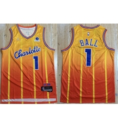 Men Charlotte Hornets 1 LaMelo Ball Orange 2025 26 City Edition Stitched Basketball Jersey Men Charlotte Hornets 1 LaMelo Ball Orange 2025 26 City Edition Stitched Basketball Jersey