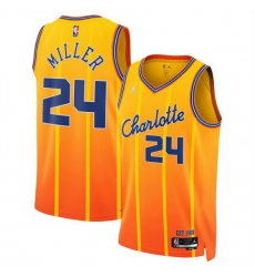 Men Charlotte Hornets 24 Brandon Miller Orange 2025 26 City Edition Stitched Basketball Jersey