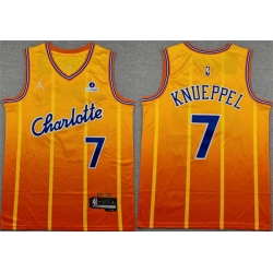 Men Charlotte Hornets  7 Kon Knueppel Orange 2025 26 City Edition Stitched Basketball Jersey