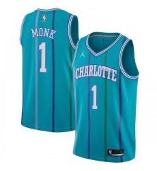 Men Nike Charlotte Hornets 1 Malik Monk Aqua NBA Jordan Swingman Hardwood Classics Jersey