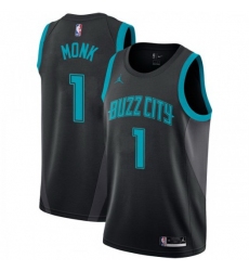 Men Nike Charlotte Hornets 1 Malik Monk Black NBA Jordan Swingman City Edition 2018 19 Jersey