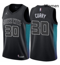 Womens Nike Jordan Charlotte Hornets 30 Dell Curry Swingman Black NBA Jersey City Edition