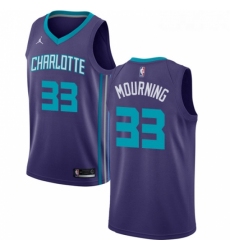 Womens Nike Jordan Charlotte Hornets 33 Alonzo Mourning Swingman Purple NBA Jersey Statement Edition