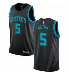 Womens Nike Jordan Charlotte Hornets 5 Nicolas Batum Swingman Black NBA Jersey 2018 19 City Edition