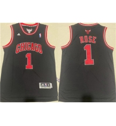 Men Chicago Bulls 1 Derrick Rose Black Stitched Basketball Jersey