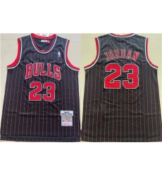 Men Chicago Bulls 23 Michael Jordan Black 1996 97 Throwback Stitched Jersey
