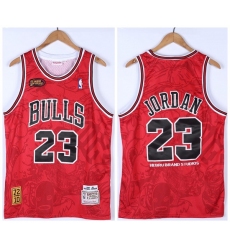 Men Chicago Bulls 23 Michael Jordan Red 1995 96 Throwback Stitched Jersey